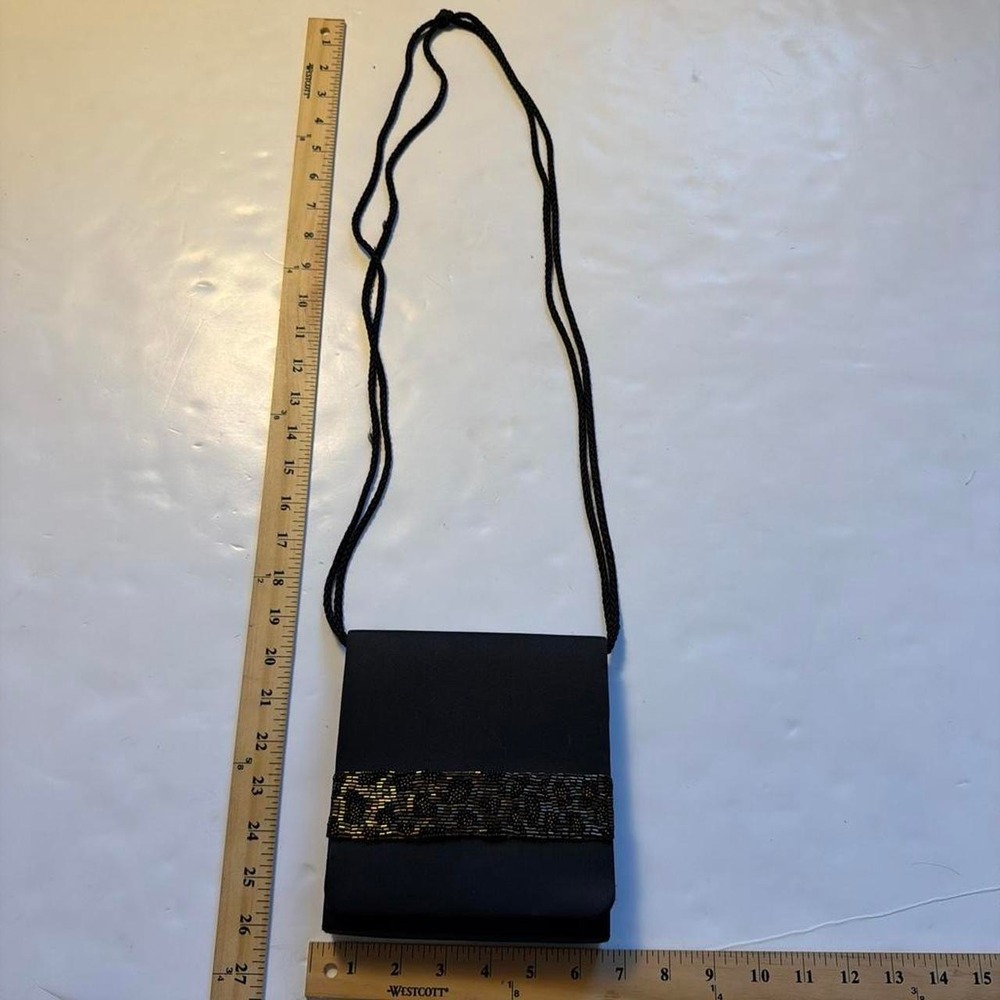 Impo Vintage 90s Beaded Leopard Whimsygoth Crossbody Small Purse Black - Picture 5 of 6
